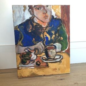 Vintage “Cup o’ Joe” Oil Painting